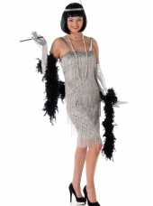 20s Flapper Costume Flapper Dress Silver - Womens 20s Costumes